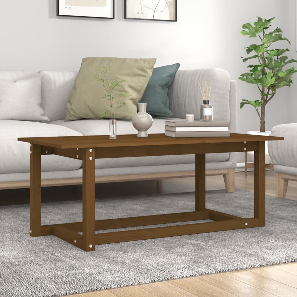 Coffee Table Honey Brown 110x55x45 cm Solid Wood Pine