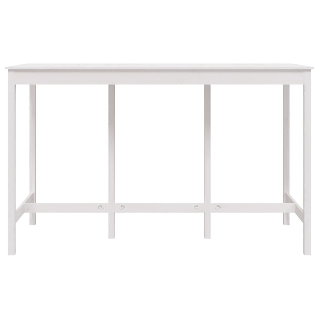 Bar Table White 180x80x110 cm Solid Wood Pine