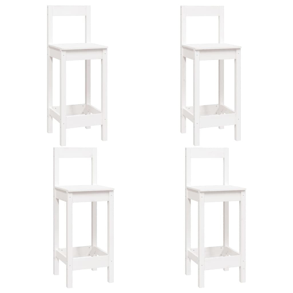 5 Piece Bar Set White Solid Wood Pine