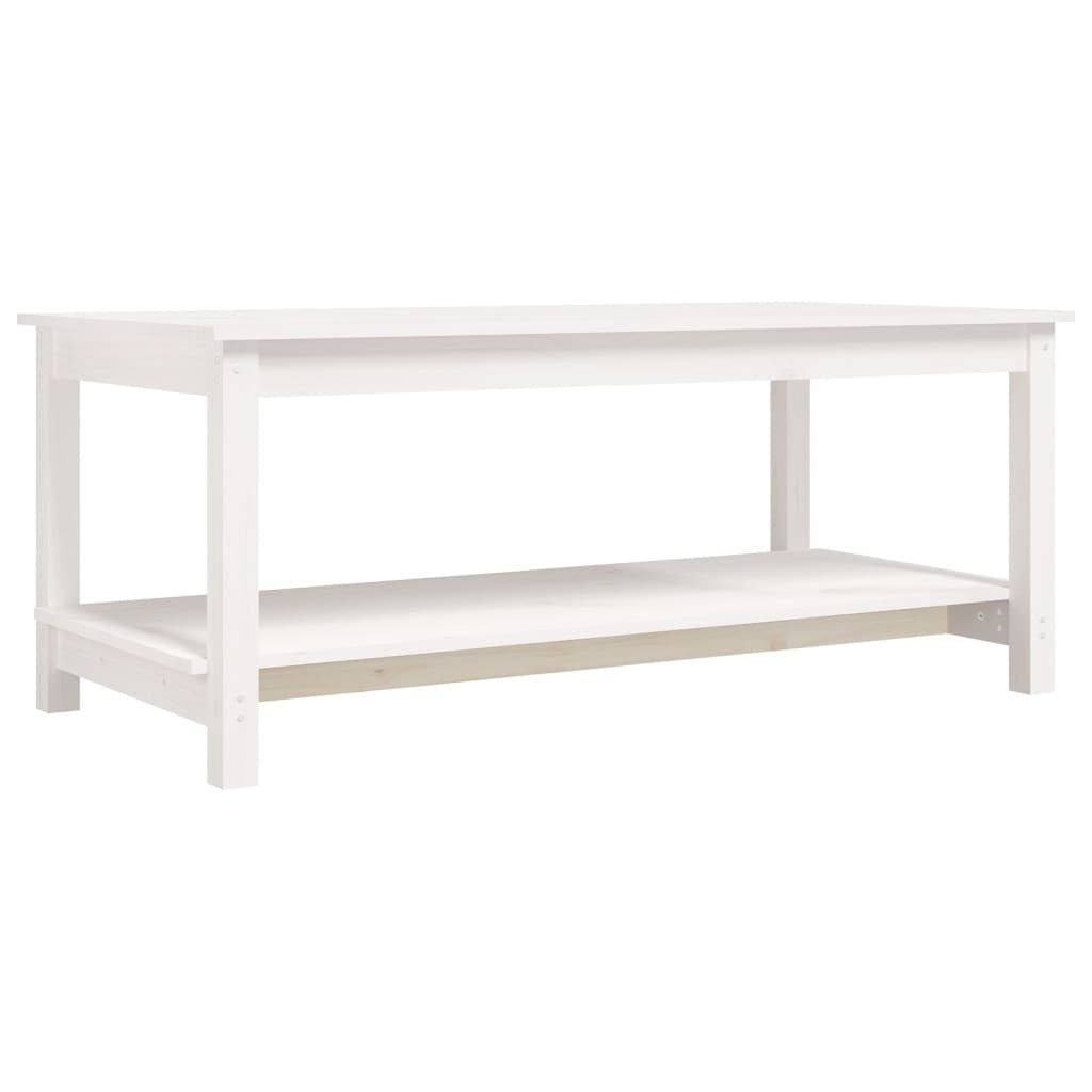 Coffee Table White 110x55x45 cm Solid Wood Pine