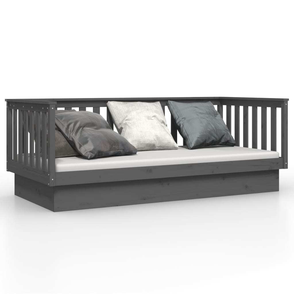 Day Bed Grey 80x200 cm Solid Wood Pine