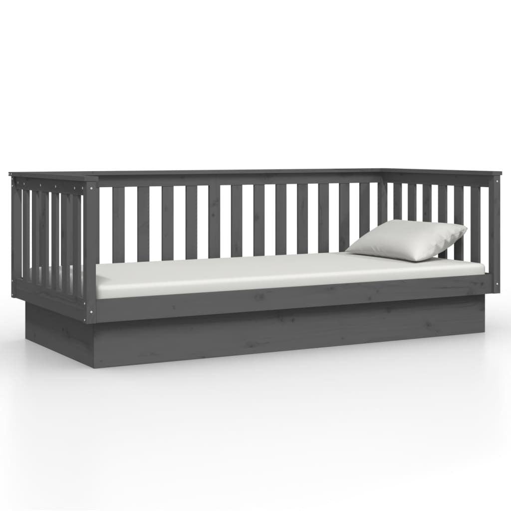 Day Bed Grey 80x200 cm Solid Wood Pine