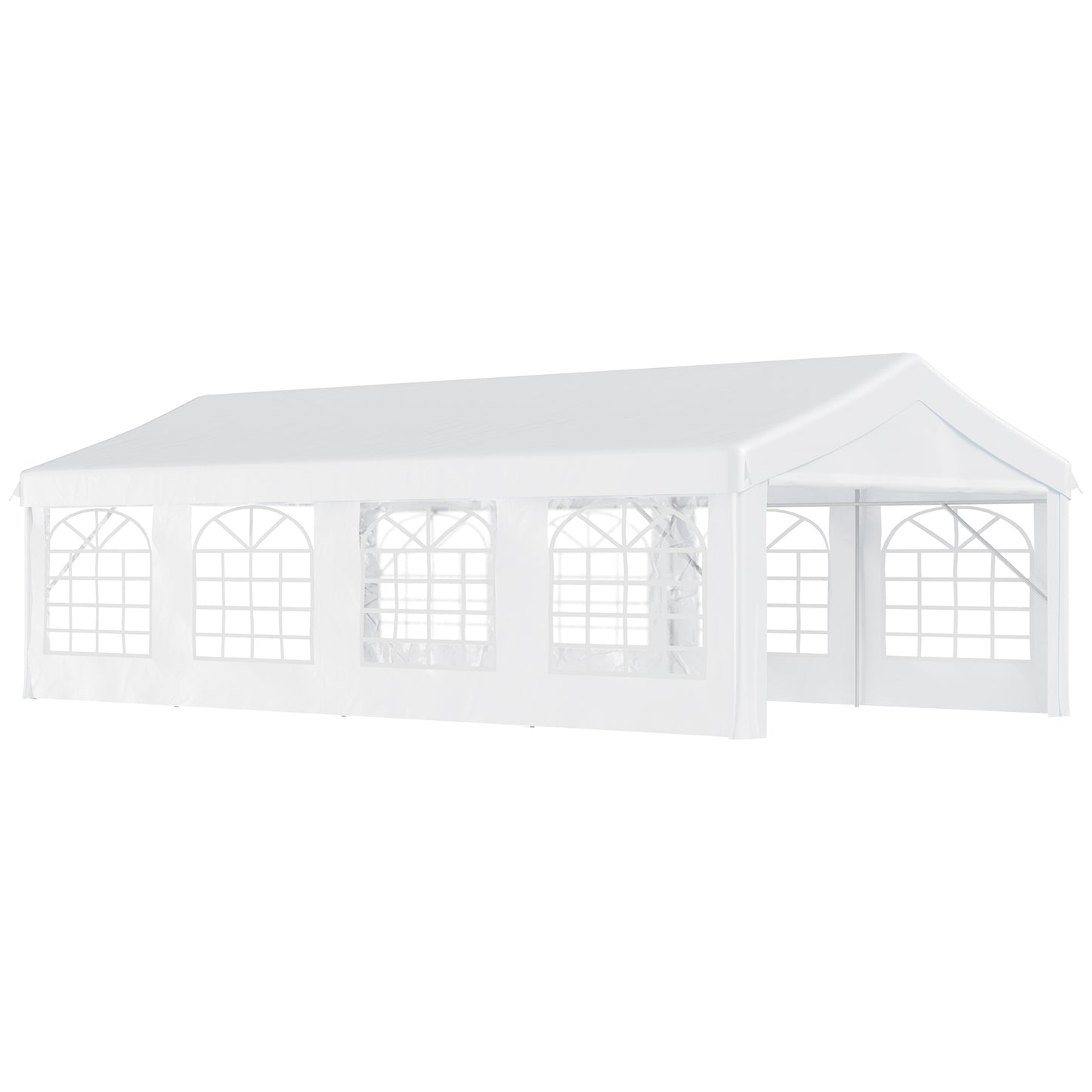 8m Gazebo Garden Marquee Canopy Party Carport Shelter White Outsunny