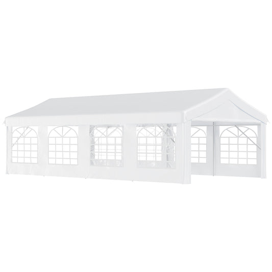 8m Gazebo Garden Marquee Canopy Party Carport Shelter White Outsunny