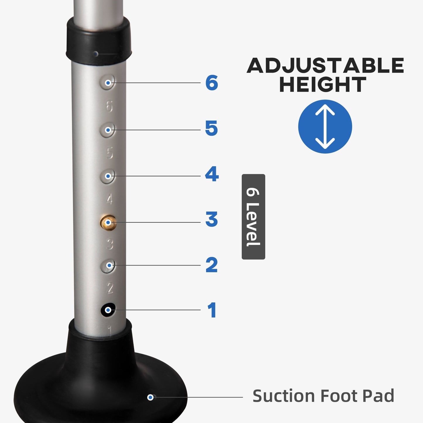 Adjustable Shower Stool with Suction Foot Pads for Elderly Disabled
