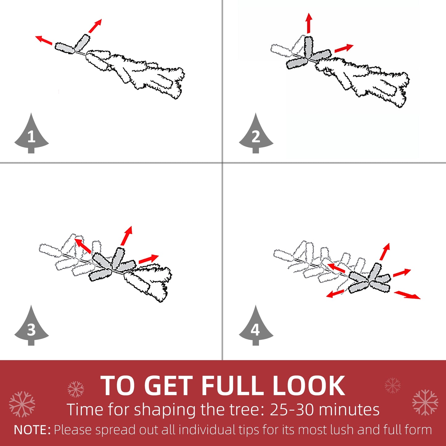 7.5FT Artificial Snow Dipped Christmas Tree Home Decoration Green HOMCOM