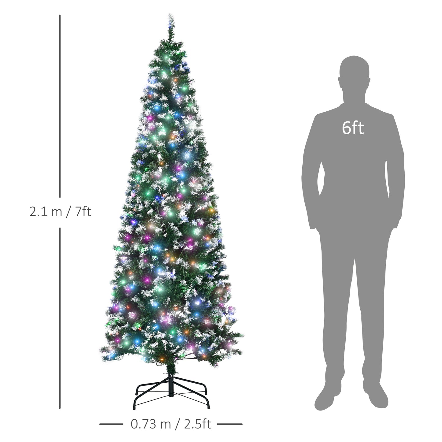 7FT Prelit Artificial Xmas Tree Holiday D??cor  350 Colourful LED Light
