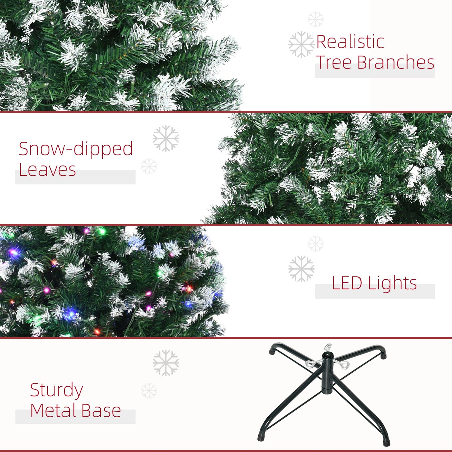 7FT Prelit Artificial Xmas Tree Holiday D??cor  350 Colourful LED Light