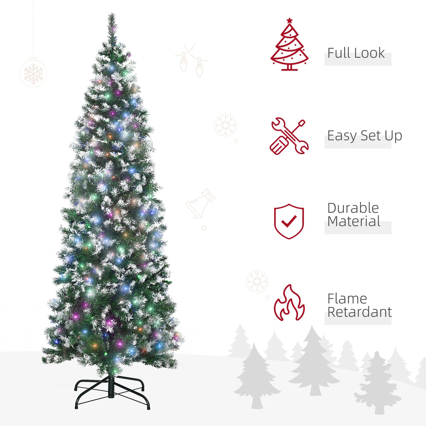 6FTPrelit Artificial Xmas Tree Holiday D??cor w/ 300 Colourful LED Light
