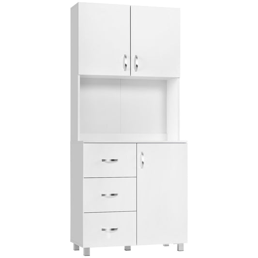 Kitchen Storage Cabinet Wooden Cupboard Organizer Home Furniture, White