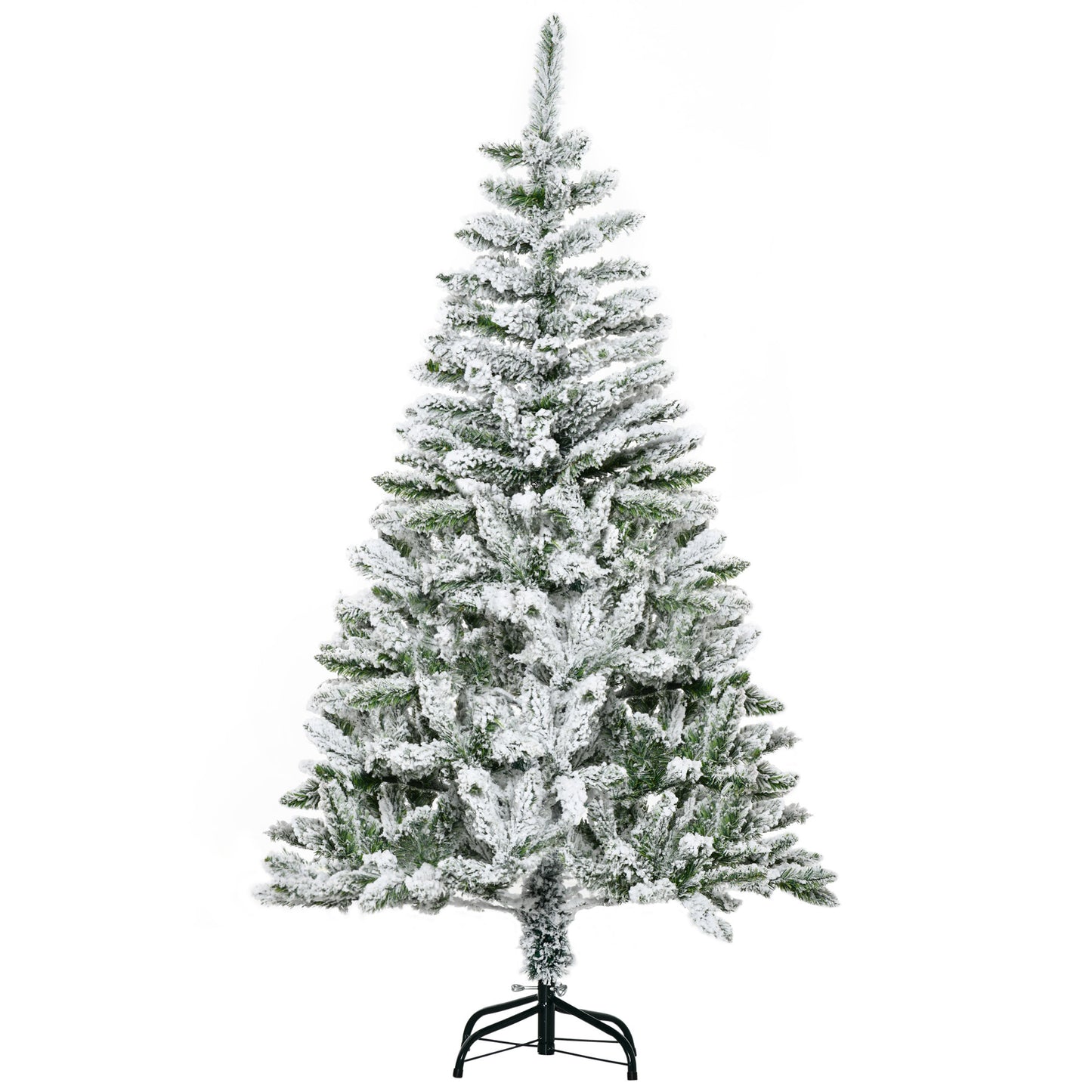 5ft Snow Flocked Artificial Christmas Tree w/ Realistic Branch Tips HOMCOM