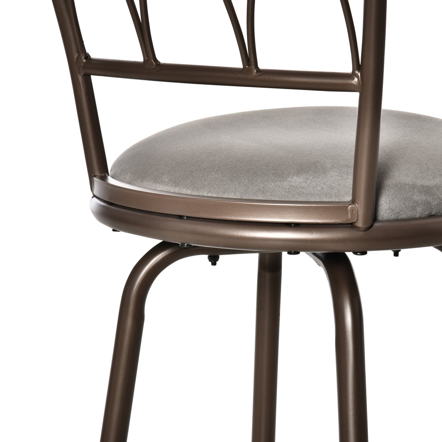 Set of 2 Bar Chairs Swivel Armless Upholstered Metal Frame Barstools
