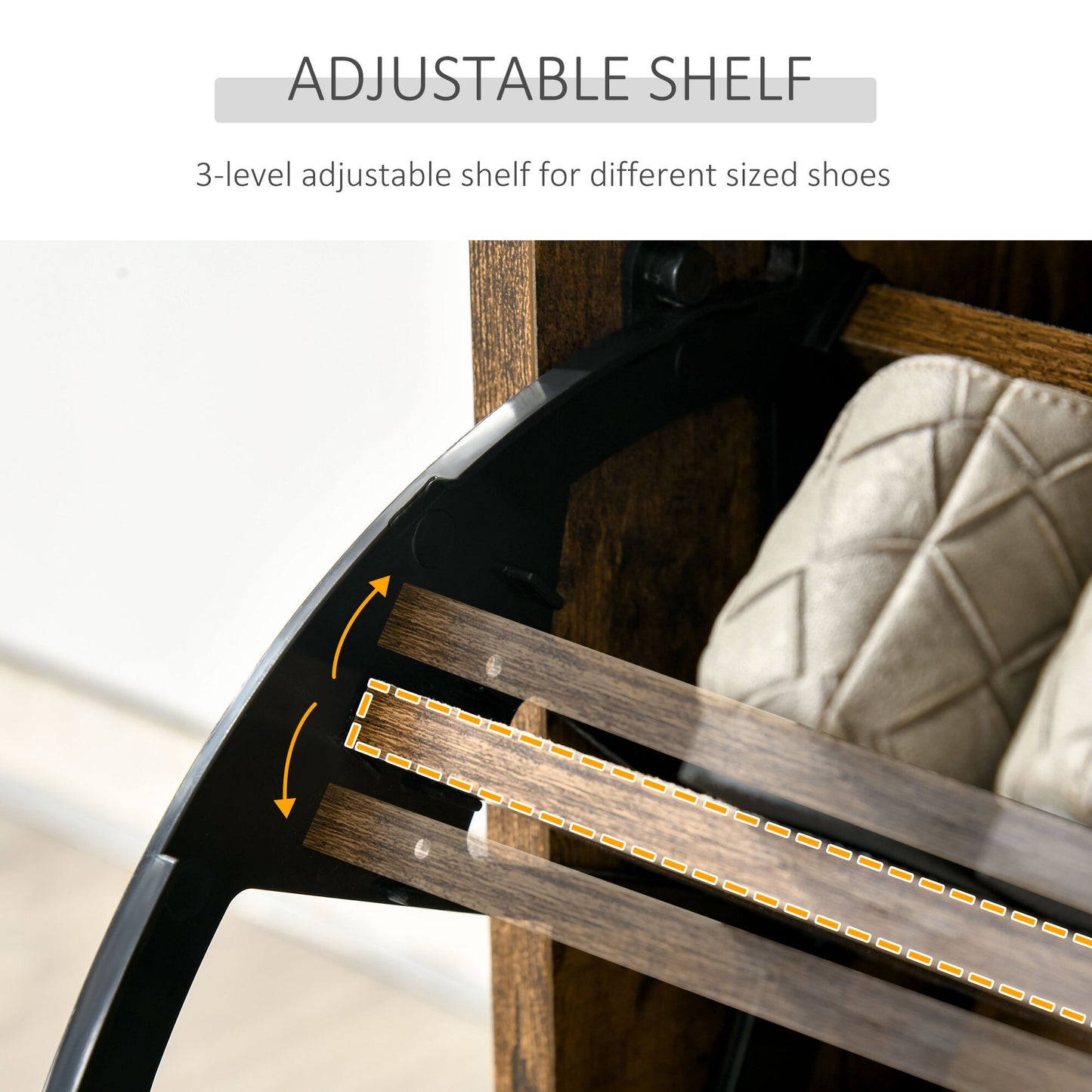 Shoe Cabinet Entryway Rack with 3 Flip Drawers Adjustable for 18 Pairs