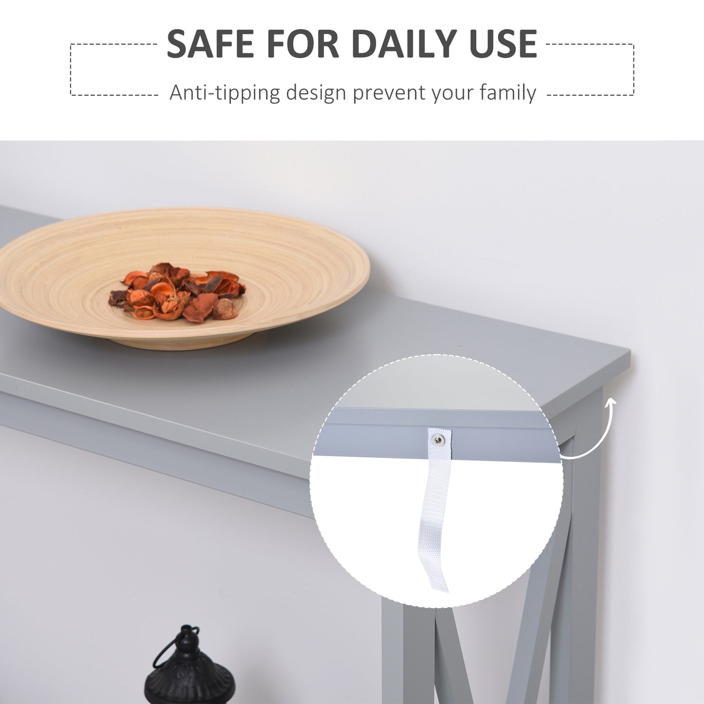 Wooden Console Table Storage Drawer Shelf Entryway Display Stand