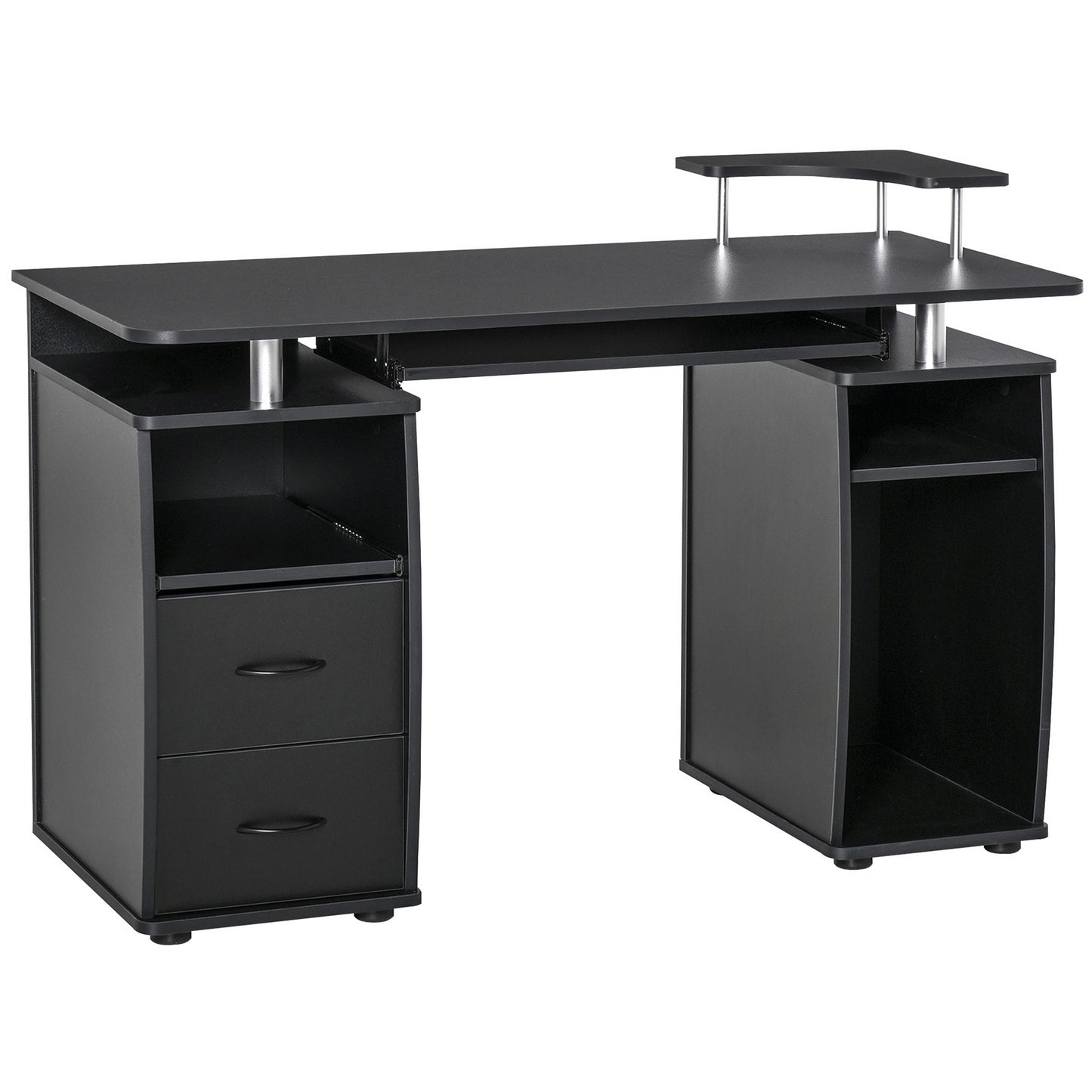 Computer Office Desk Table Workstation w/  Keyboard Tray, Drawer, Black HOMCOM