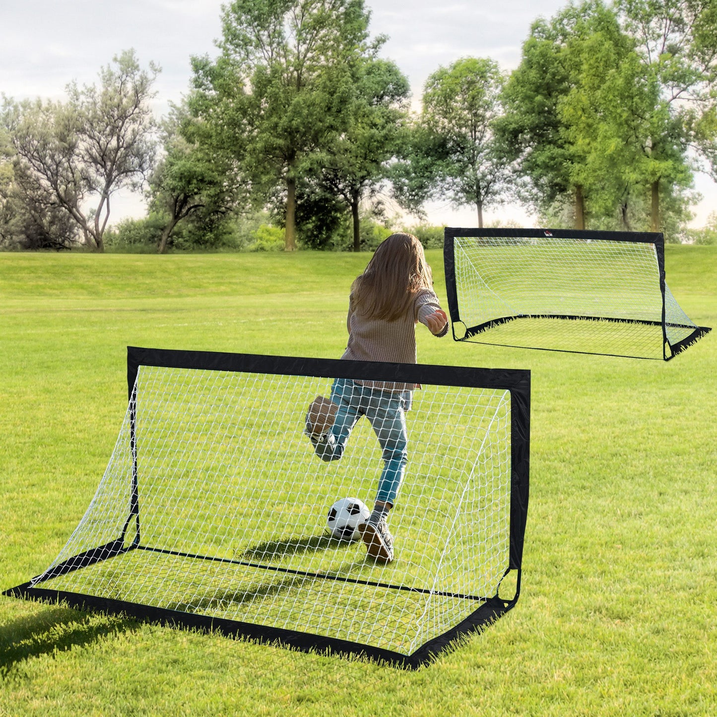 Football Goal Folding Outdoor with All Weather Net Kids Adults 6'x3' HOMCOM