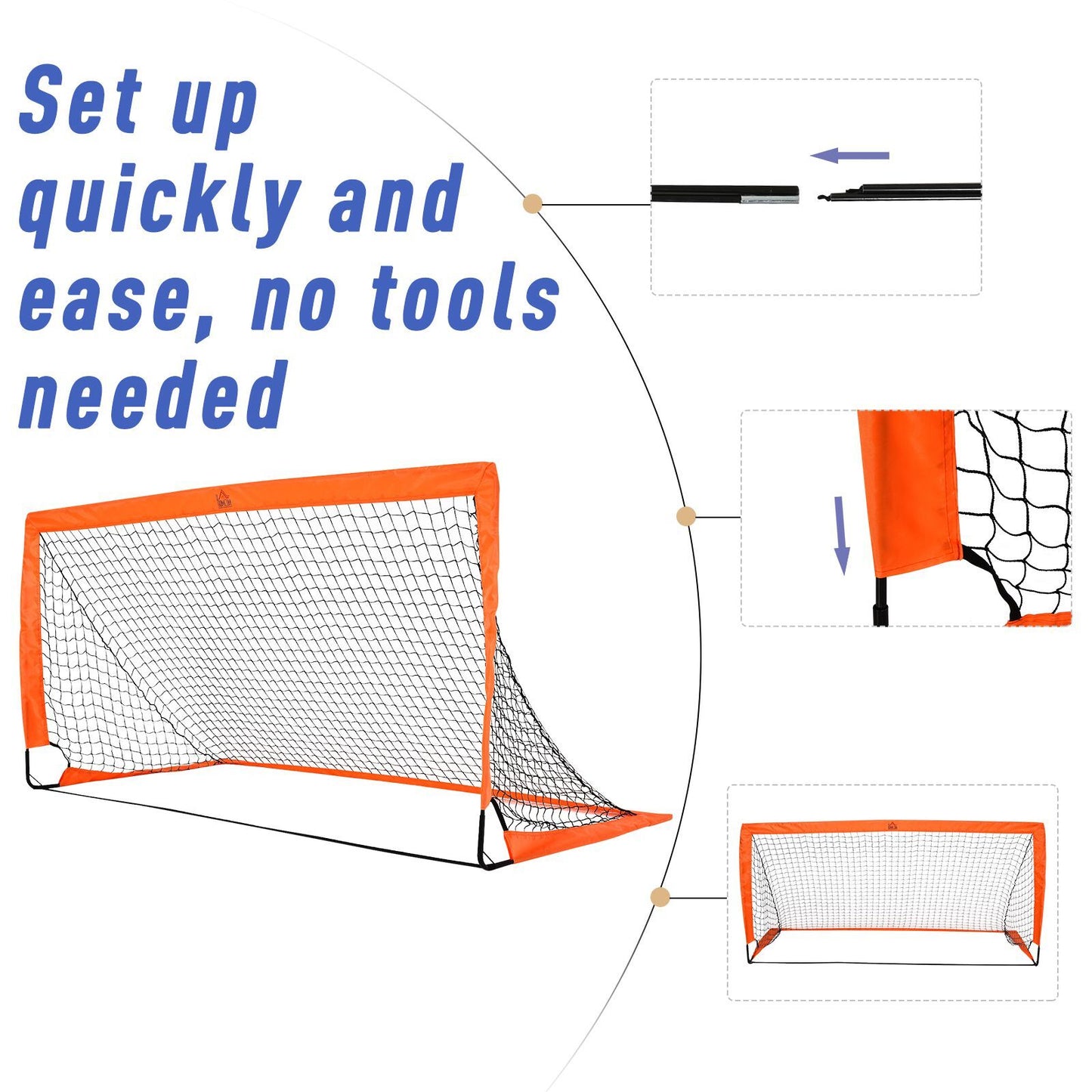 Football Goal Folding Outdoor with All Weather Net Kids Adults 6'x3' HOMCOM
