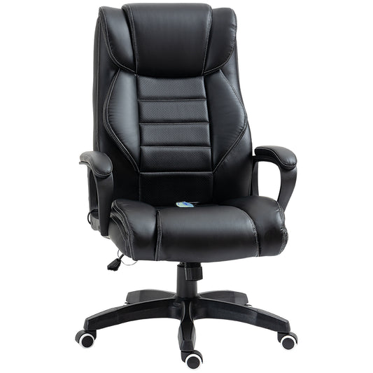 High Back 6 Points Vibration Massage Executive Office Chair, Black Vinsetto