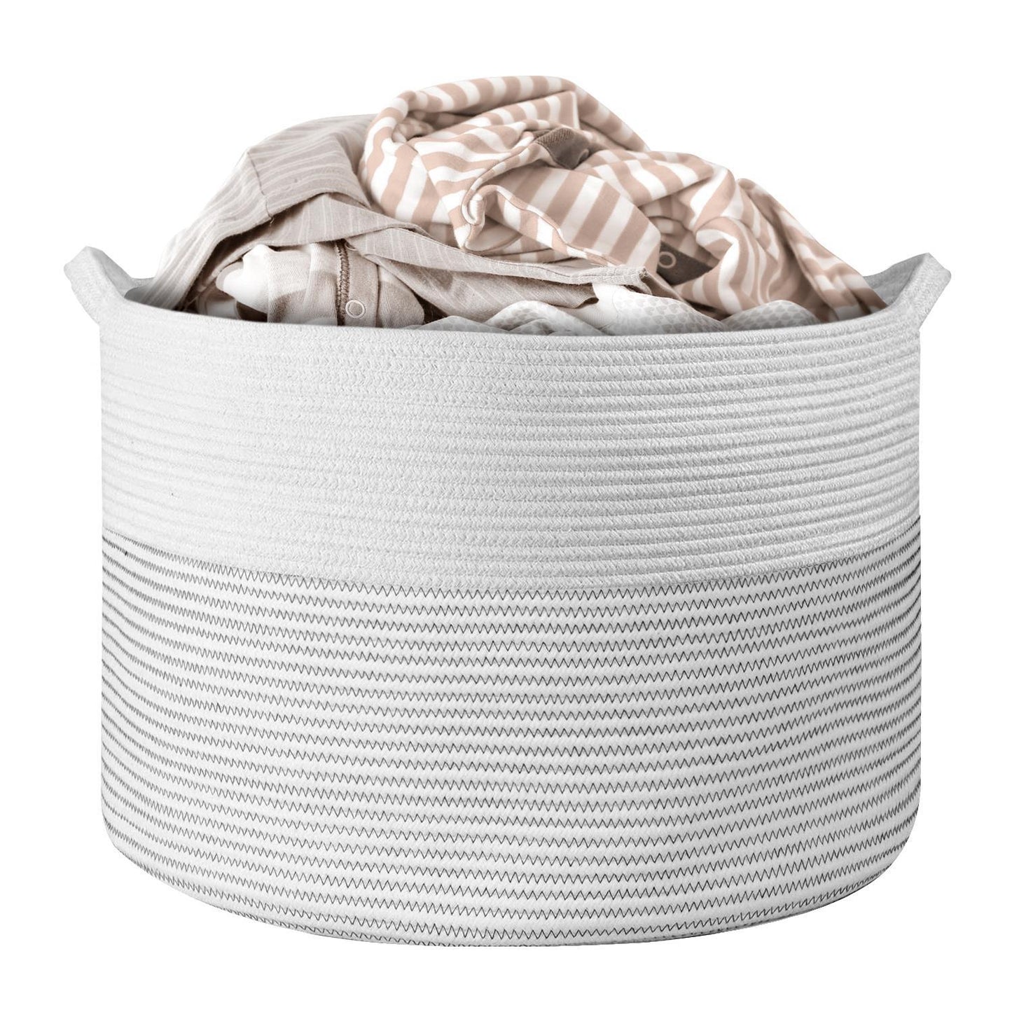 Vinsani laundry basket white & l grey 1010285