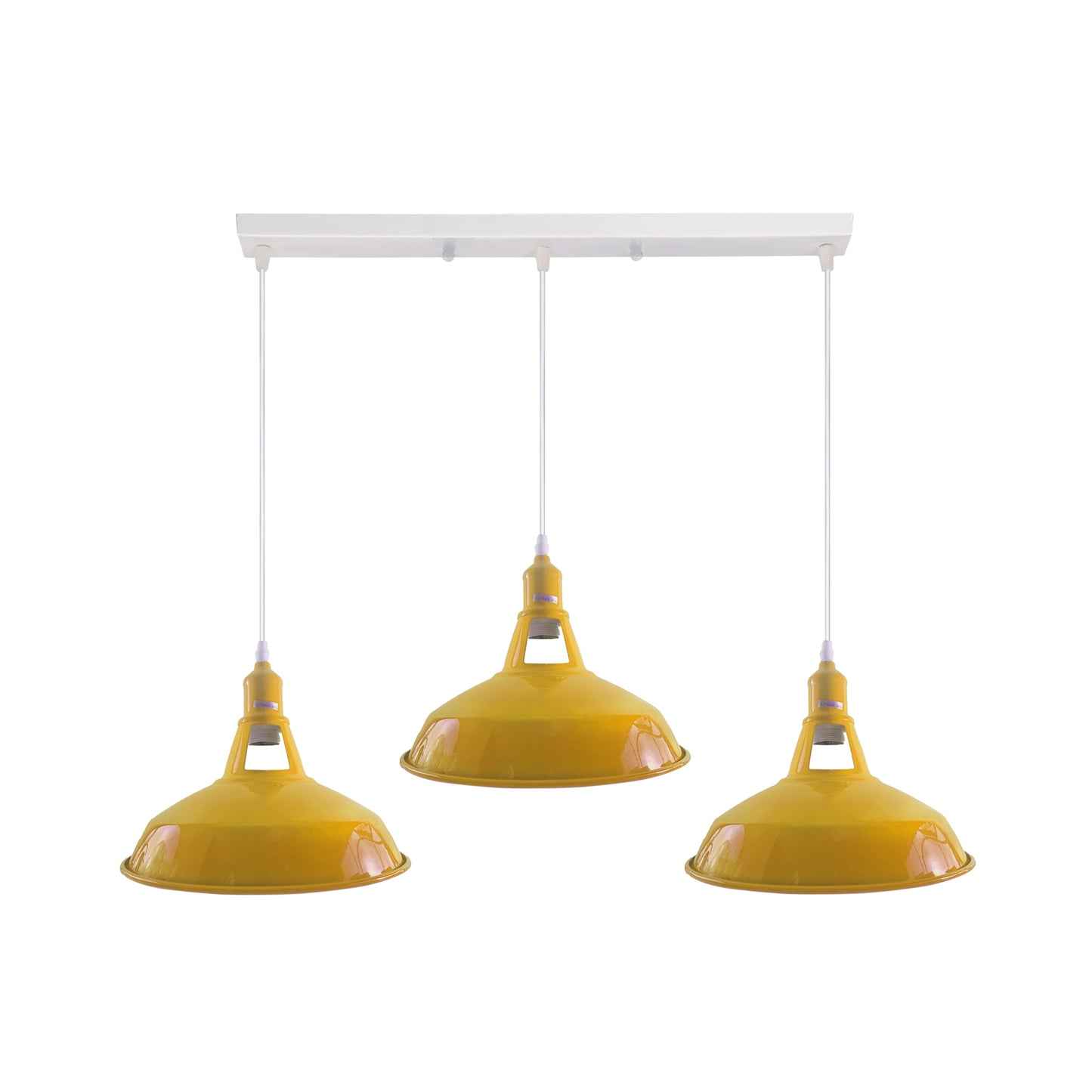 Industrial Vintage Loft Kitchen Bar 3 Lights Ceiling Barn-slotted Metal E27 White, Yellow without bulb