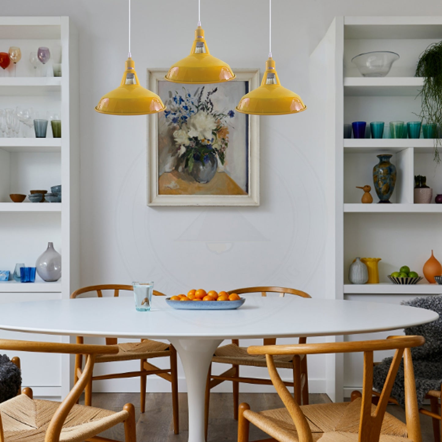 Industrial Vintage Loft Kitchen Bar 3 Lights Ceiling Barn-slotted Metal E27 White, Yellow without bulb