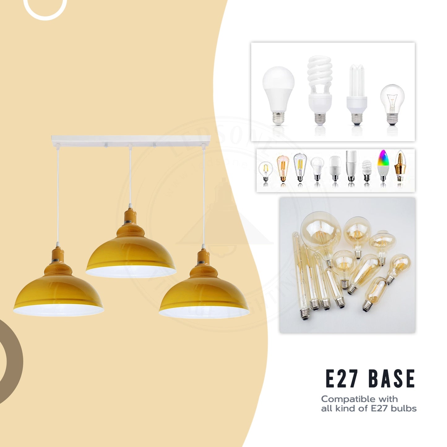 Industrial Vintage Loft Kitchen Bar 3 Lights Fittings Ceiling Curvy Metal E27 Blue, White without bulb