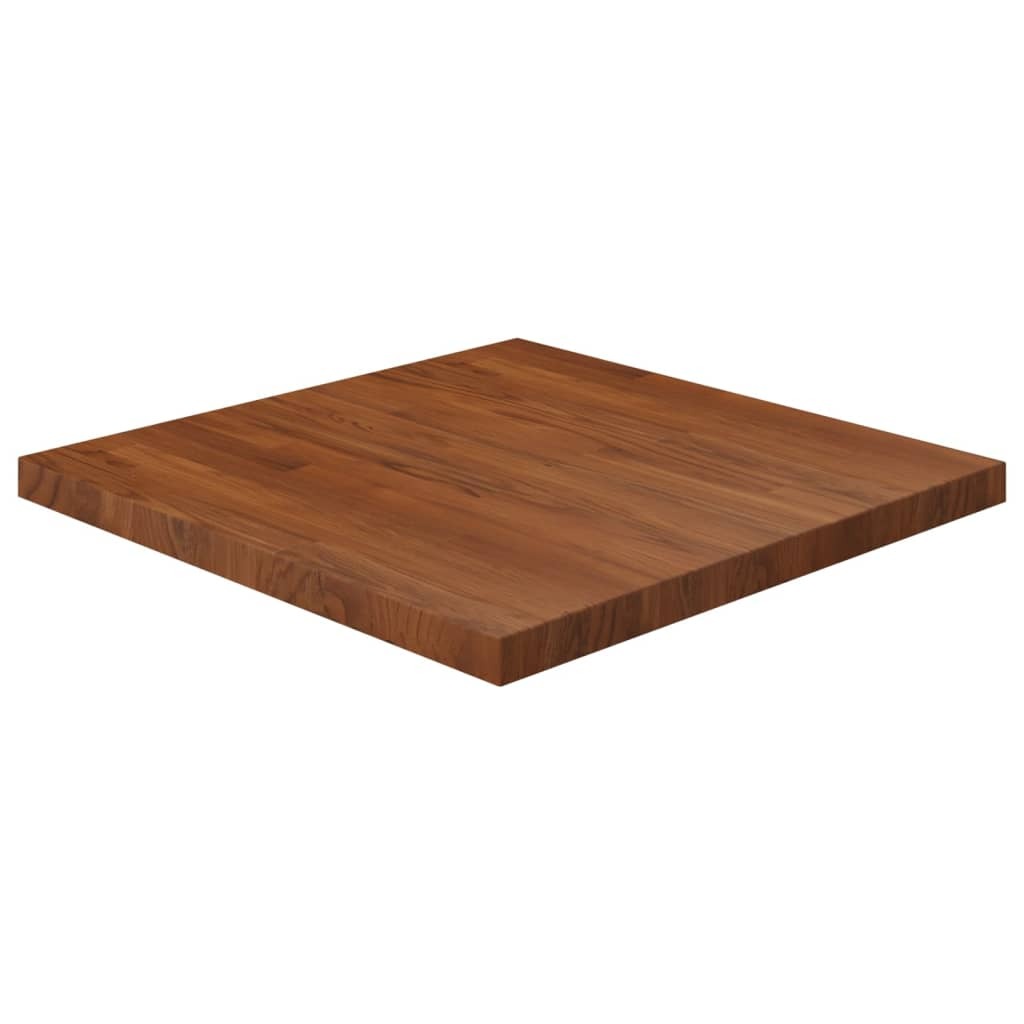 Square Table Top Dark Brown 70x70x4cm Treated Solid Wood Oak