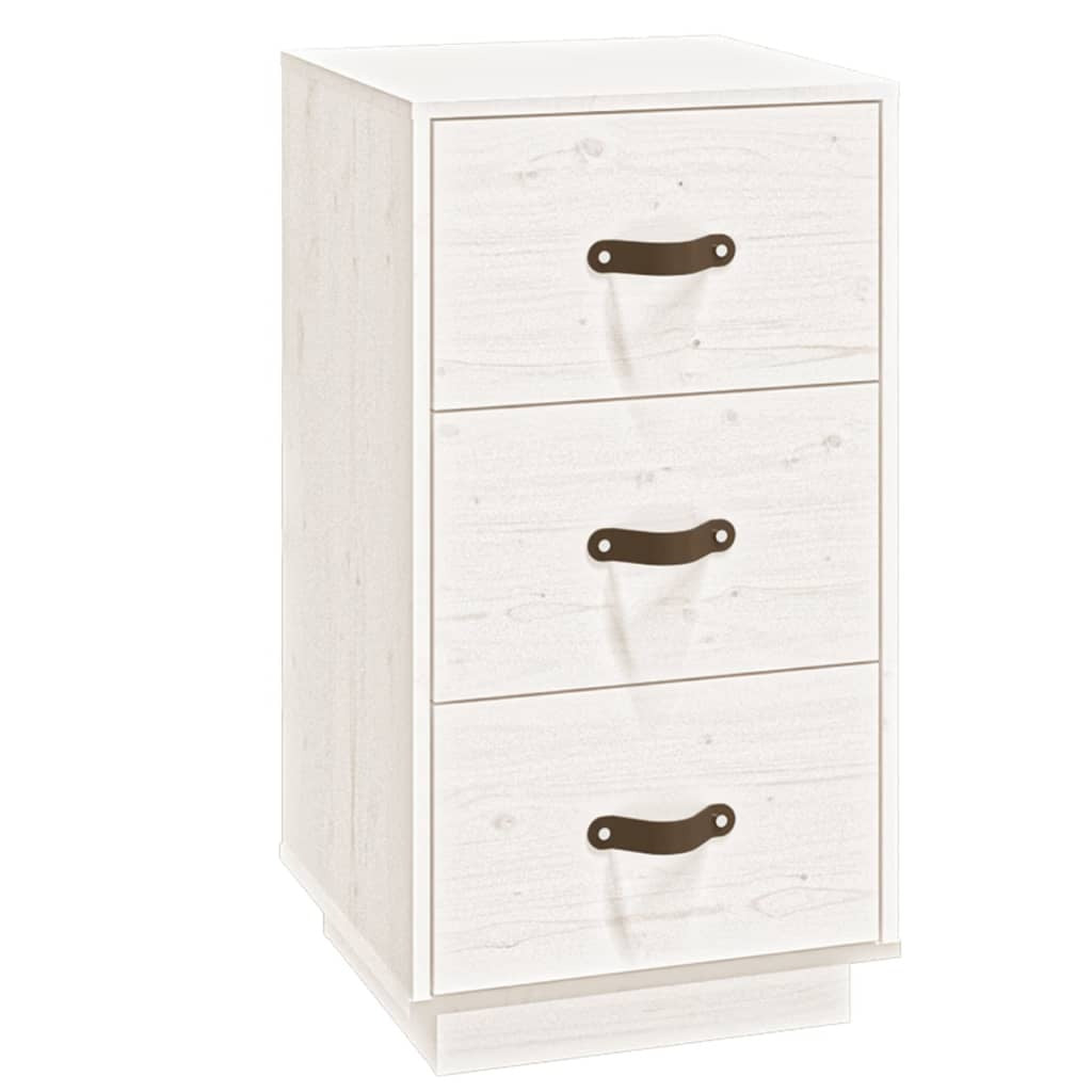 Bedside Cabinet White 40x40x75 cm Solid Wood Pine