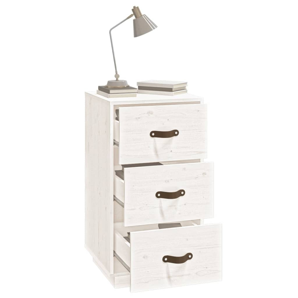 Bedside Cabinet White 40x40x75 cm Solid Wood Pine
