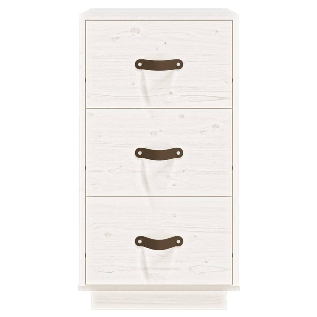 Bedside Cabinet White 40x40x75 cm Solid Wood Pine
