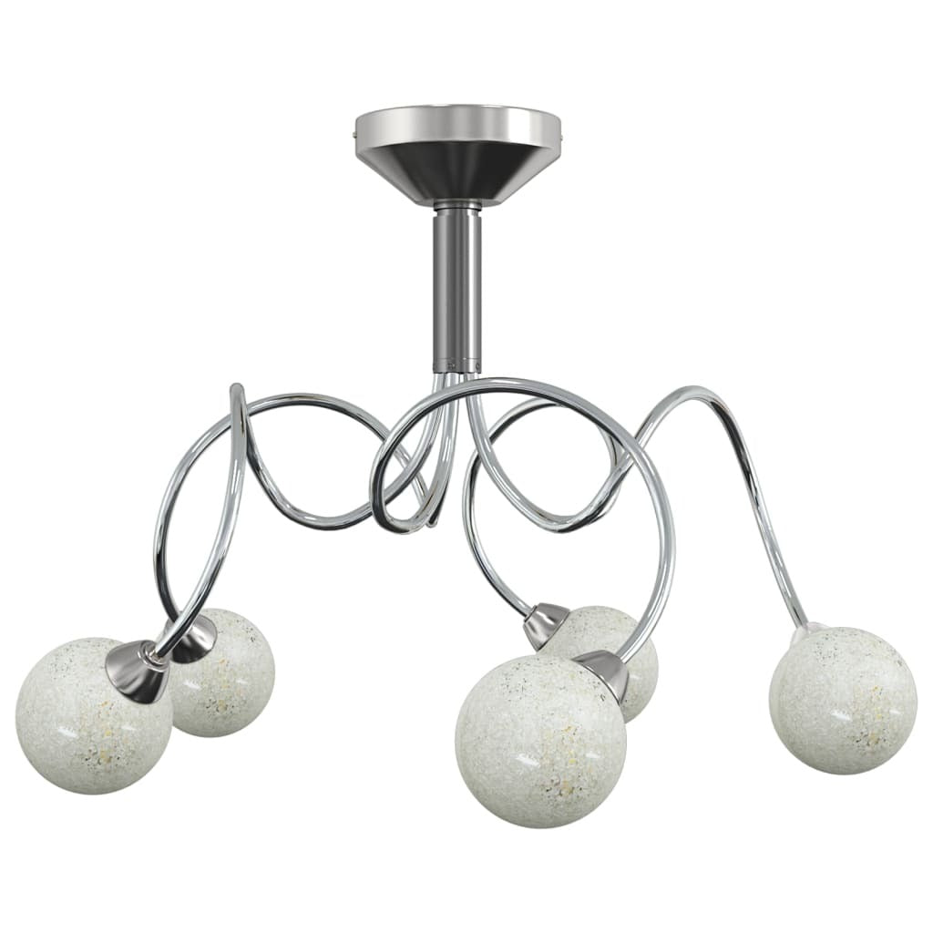 Ceiling Lamp with Round Glass Shades for 5 G9 LED Lights