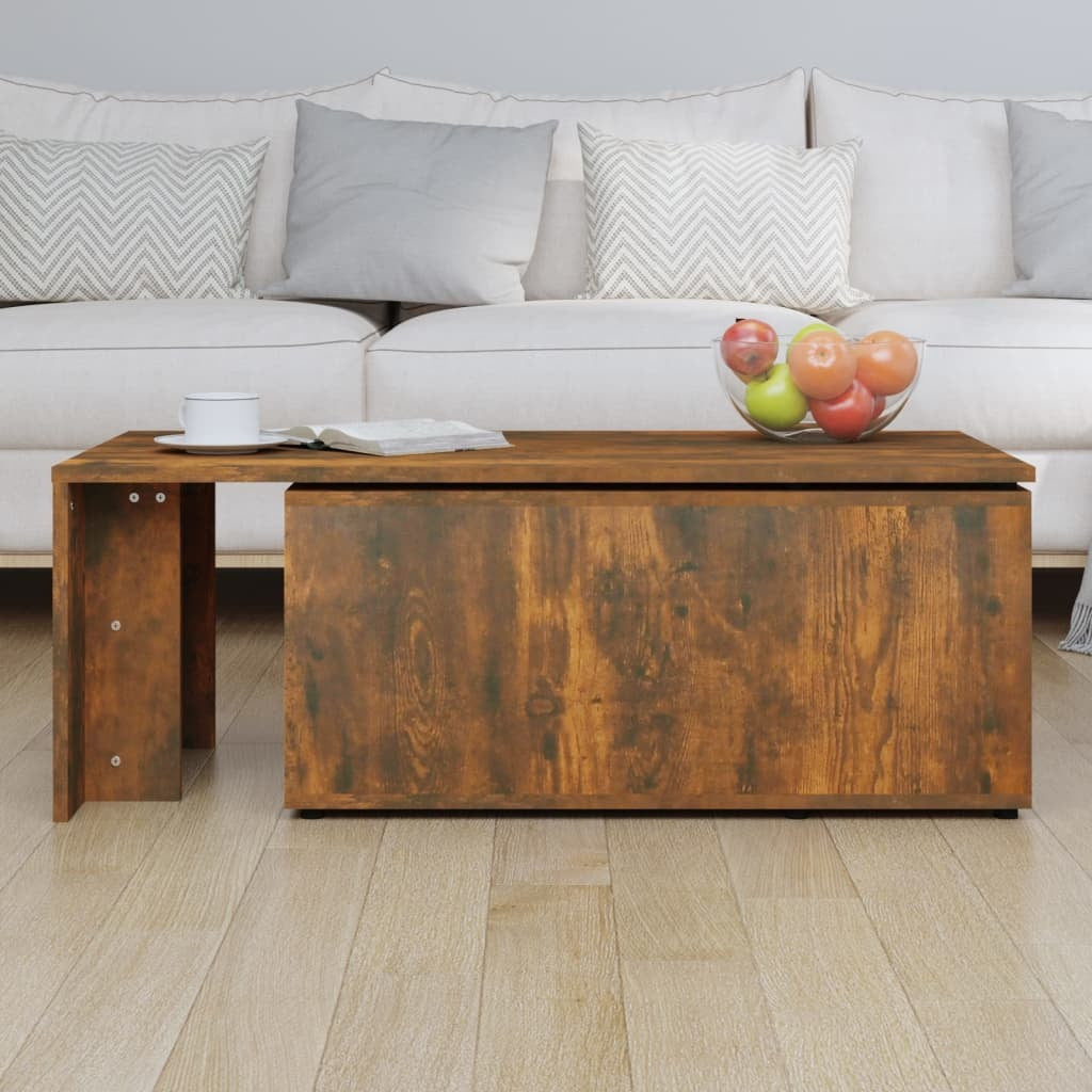 Coffee Table Smoked Oak 150x50x35 cm Engineered Wood
