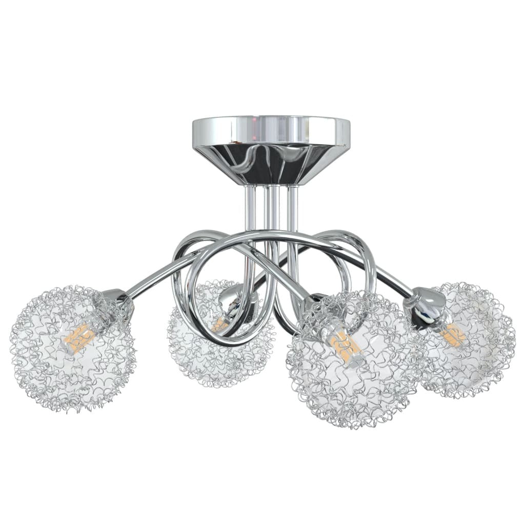 Ceiling Lamp with Mesh Wire Shades for 4 G9 LED Lights