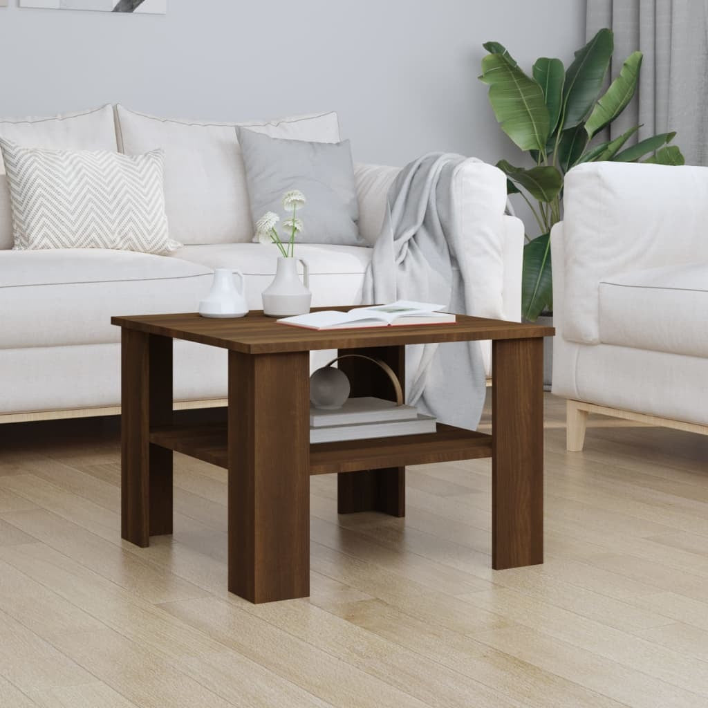 Coffee Table Brown Oak 60x60x42 cm Engineered Wood