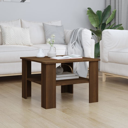 Coffee Table Brown Oak 60x60x42 cm Engineered Wood