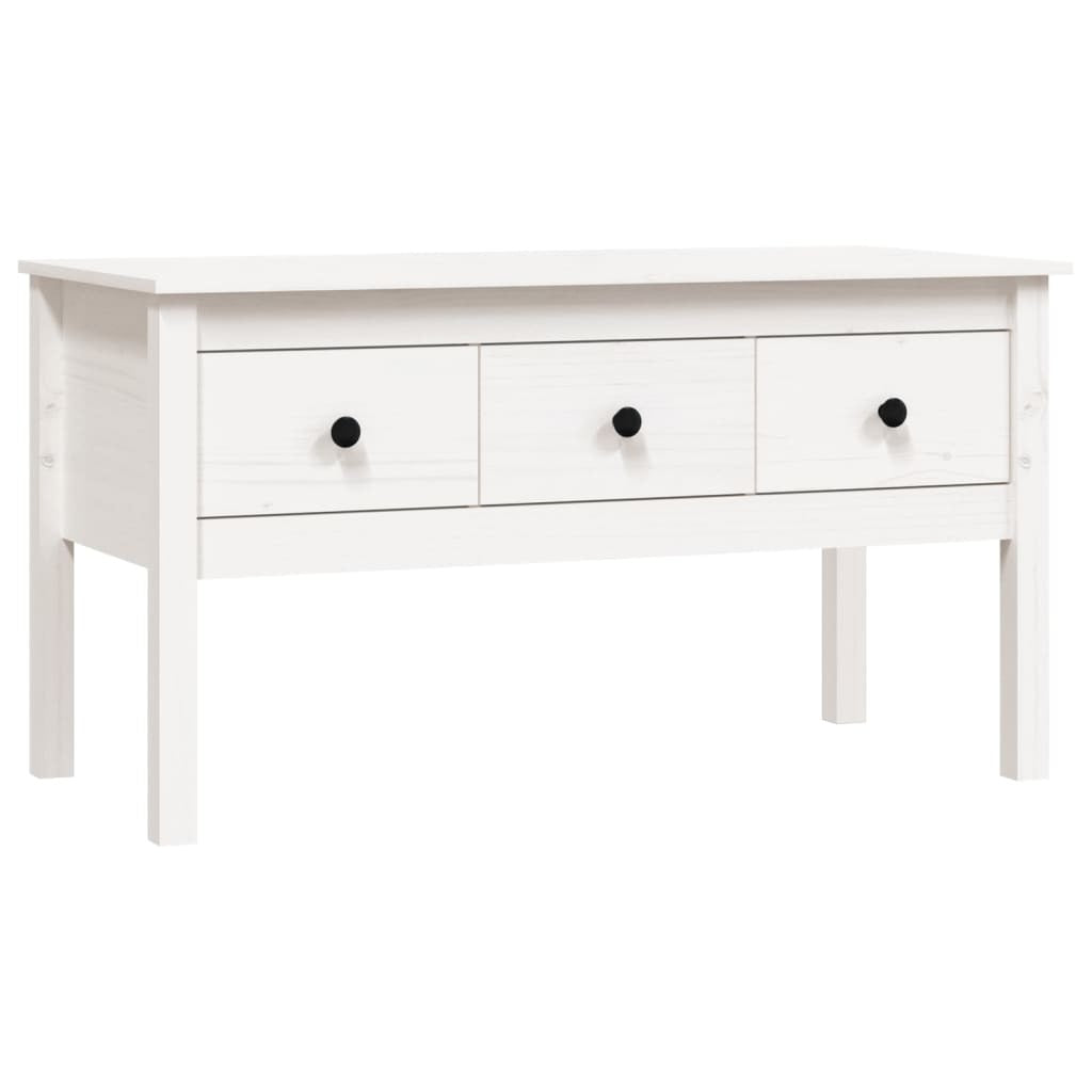 Coffee Table White 102x49x55 cm Solid Wood Pine