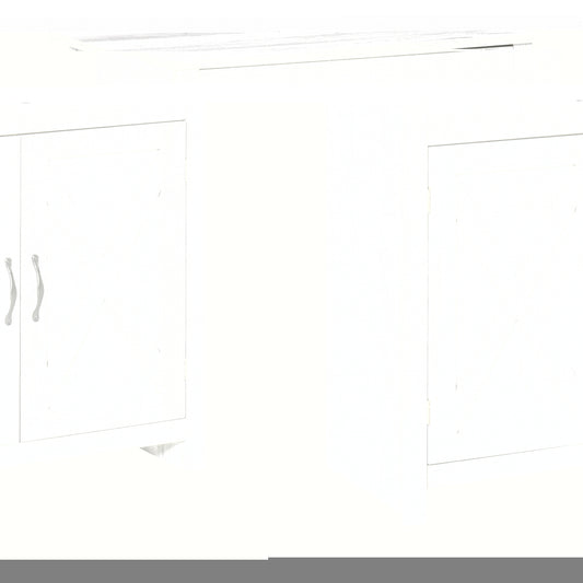 Farmhouse Barn Door Sideboard Buffet Storage Cabinet Coffee Bar Grey Grain