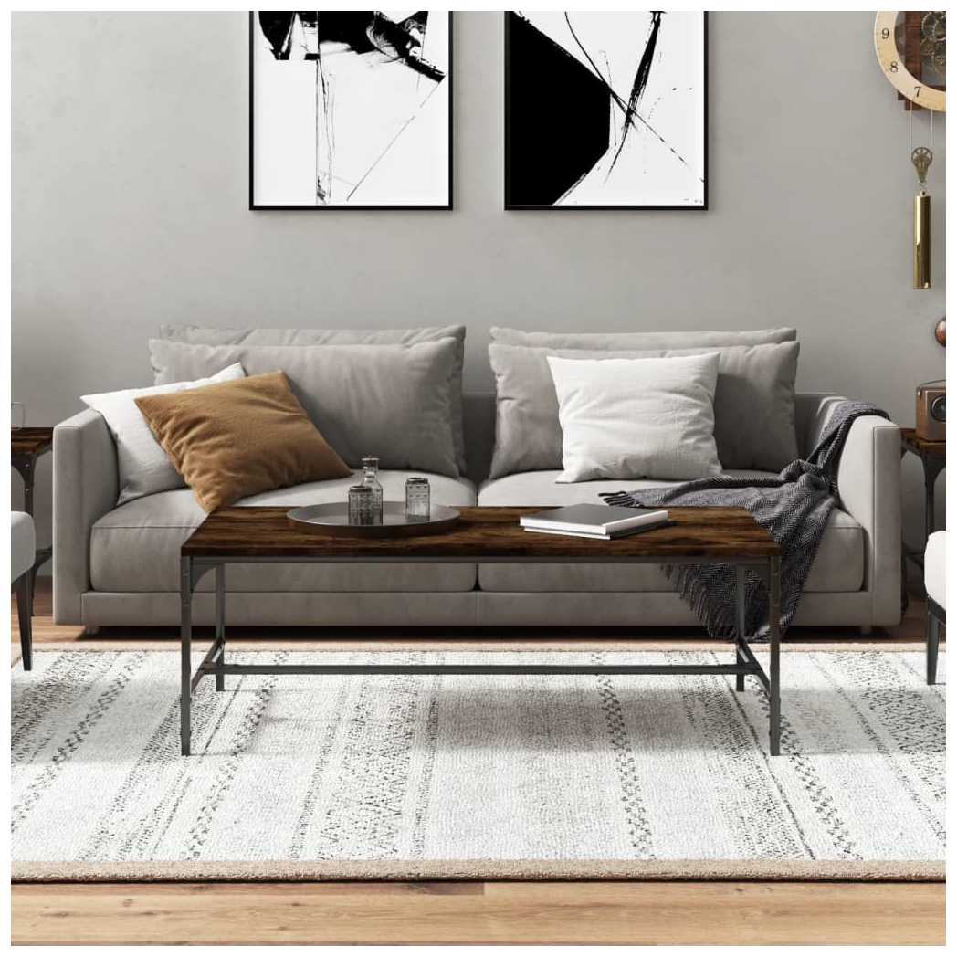 Coffee Table Smoked Oak 100x50x35 cm Engineered Wood