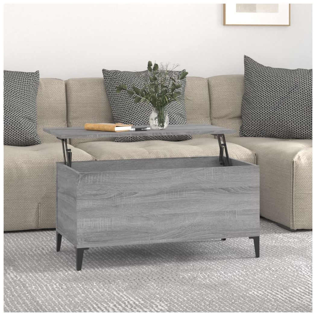 Coffee Table Grey Sonoma 90x44.5x45 cm Engineered Wood