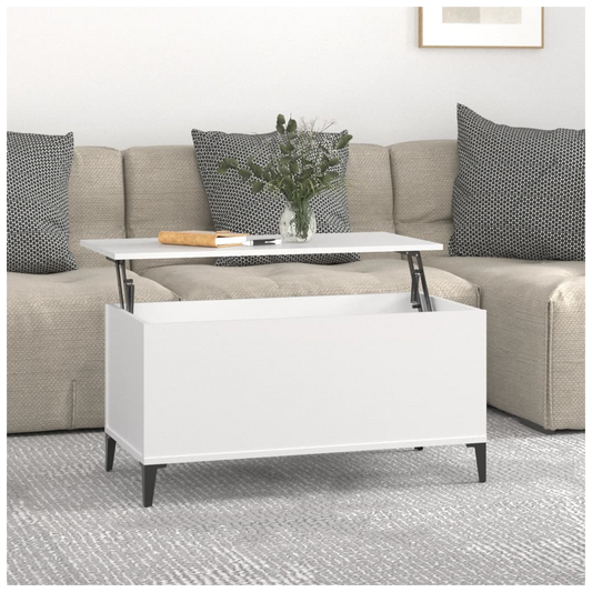 Coffee Table White 90x44.5x45 cm Engineered Wood