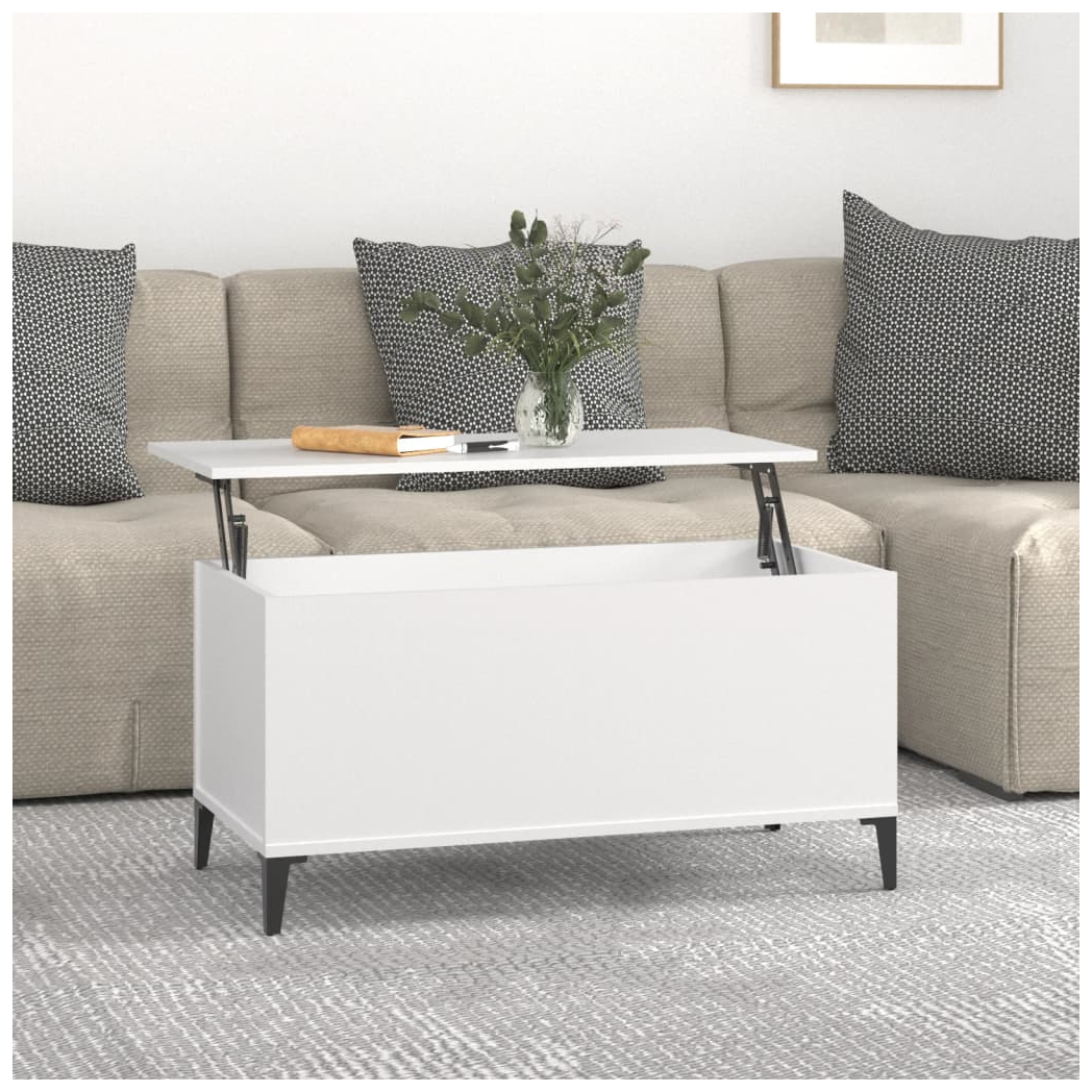 Coffee Table White 90x44.5x45 cm Engineered Wood