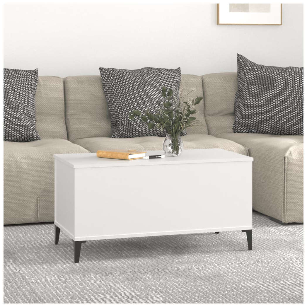 Coffee Table White 90x44.5x45 cm Engineered Wood