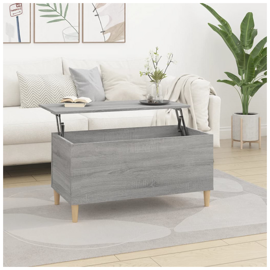Coffee Table Grey Sonoma 90x44.5x45 cm Engineered Wood