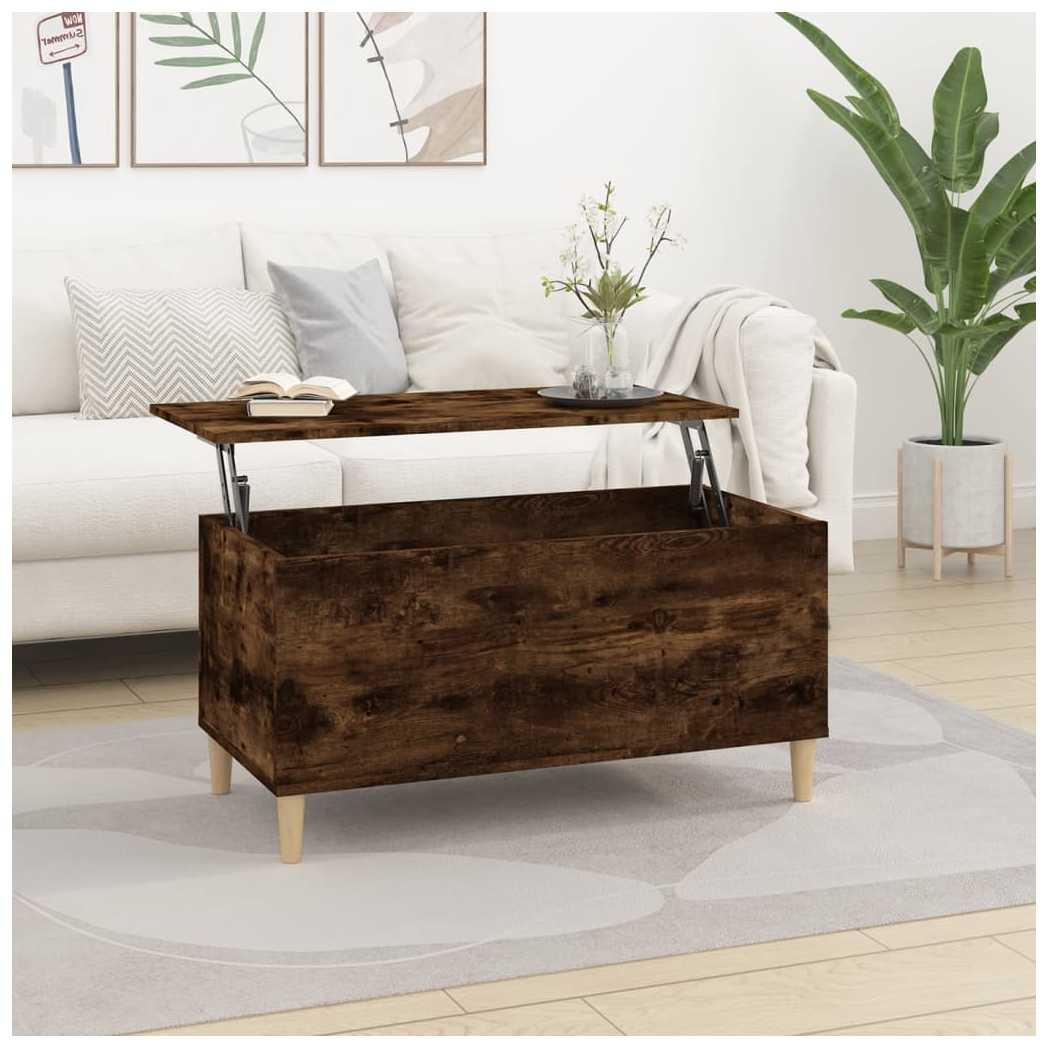 Coffee Table Smoked Oak 90x44.5x45 cm Engineered Wood