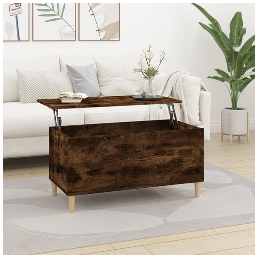 Coffee Table Smoked Oak 90x44.5x45 cm Engineered Wood