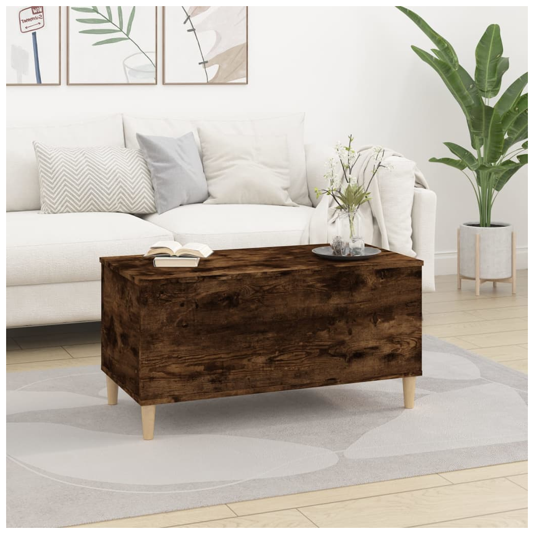 Coffee Table Smoked Oak 90x44.5x45 cm Engineered Wood