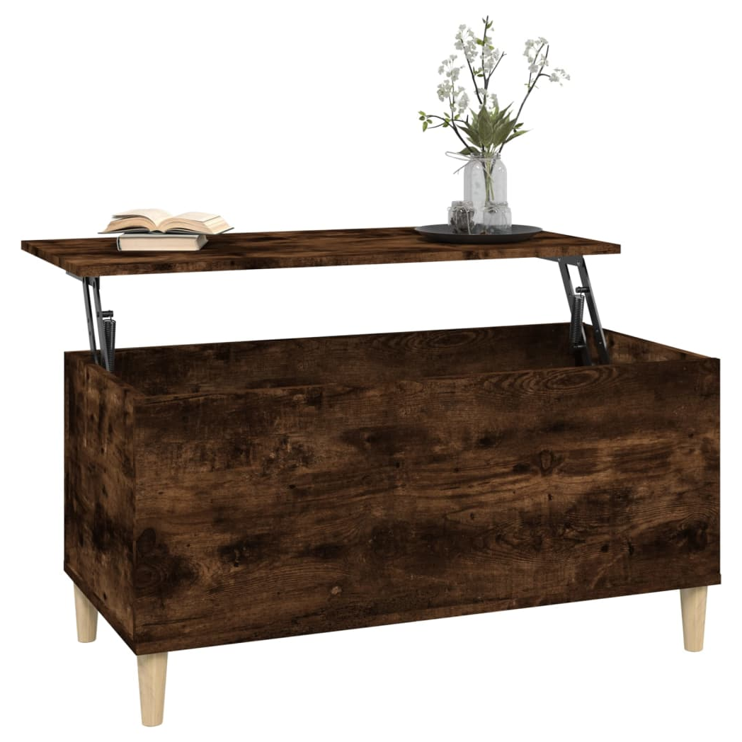 Coffee Table Smoked Oak 90x44.5x45 cm Engineered Wood
