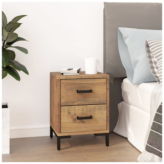 Bedside Cabinet Brown 36x30x45 cm Solid Recycled Pinewood
