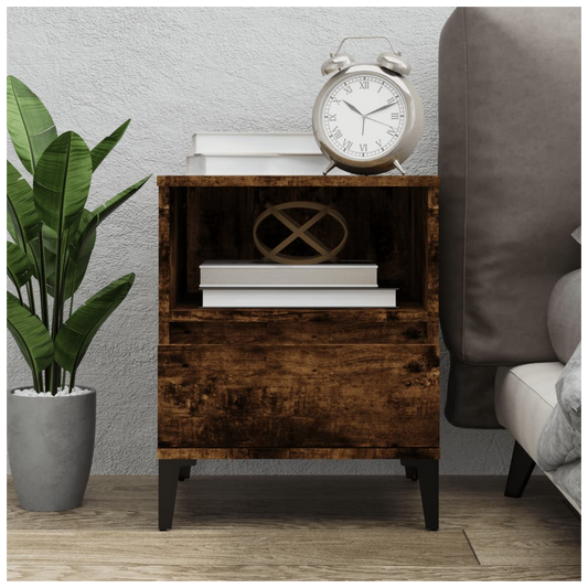 Bedside Cabinet Smoked Oak 40x35x50 cm