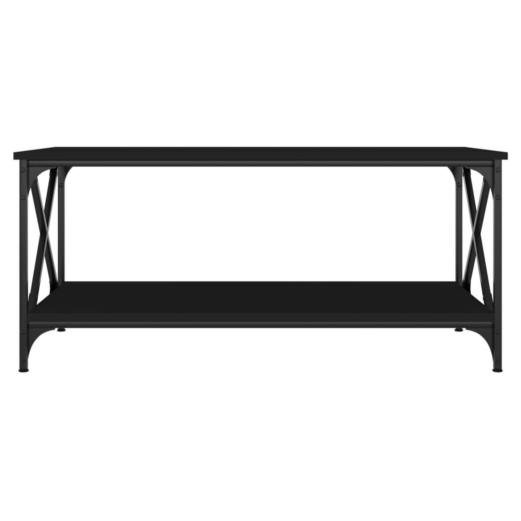 Coffee Table Black 100x50x45 cm Engineered Wood and Iron